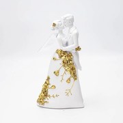 Διακοσμητική Φιγούρα Ζευγάρι 819-00908 11,2x5x20cm White-Gold Estheti Home Polyresin