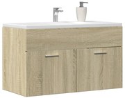 vidaXL Ντουλάπι Νιπτήρα Μπάνιου Sonoma Δρυς 90x38,5x46 εκ. Επεξ. Ξύλο