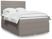 vidaXL Κρεβάτι Boxspring με Στρώμα Taupe 160x200 εκ. Υφασμάτινο