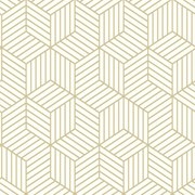 Αυτοκόλλητη Ταπετσαρία Stripped Hexagon White/Gold Peel KAL.RMK10704