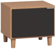 Κομοδίνο Simple II-Φυσικό - Μαύρο - 45.00Χ38.00Χ39.50cm