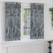 vidaXL Κουρτίνα με κουρτίνες 2 pcs Ασημί Γκρι 175 x 140 εκ. Βελούδο
