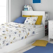 Παπλωματοθήκη Βαμβακερή Μονή 160x240εκ. Sweet Dreams 554 White-Sky Blue DimCol