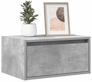 vidaXL Κομοδίνα Επιτοίχια με Φώτα LED 2 τεμ. Γκρι Σκυροδέματος