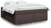 vidaXL Κρεβάτι Boxspring με Στρώμα Σκούρο Καφέ 180x200 εκ Υφασμάτινο