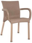 ΠΟΛΥΘΡΟΝΑ ΠΟΛΥΠΡΟΠΥΛΕΝΙΟΥ RATTAN ΠΟΔΙ ALU HM5591.02 ΚΑΠΟΥΤΣΙΝΟ 60x60x82 cm