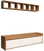 Σύνθεση Τηλεόρασης Lici 811MDD3004 150x35x45cm White-Oak