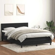 vidaXL Κρεβάτι Boxspring με Στρώμα Μαύρο 160x210 εκ. Βελούδινο