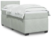 vidaXL Κρεβάτι Boxspring με Στρώμα Ανοιχτό Γκρι 80x200 εκ. Βελούδινο