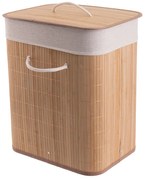 Καλάθι Απλύτων Ορθογώνιο Πτυσσόμενο 60lt Bamboo Essential  Estia Home Art 02-12816