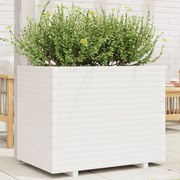vidaXL Ζαρντινιέρα Κήπου Λευκή 90x60x72,5 εκ. από Μασίφ Ξύλο Πεύκου