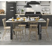 Epiplo World  Exit Τραπέζι Επεκτεινόμενο 136/176x80x78εκ. Ανοιχτό Δρυς / Μαύρο BEST-51203269