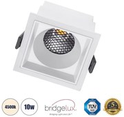 Χωνευτό Σποτ Downlight LED TrimLess 10W Λευκό-Φυσικό 4500K PLUTO-M 60272 Globostar-60272-Λευκό 60272