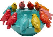 Διακοσμητικό Επιτραπέζιο Birds Gossip Πολυρεσίνη Πολύχρωμο 28x28x24.5εκ. - Μπλε