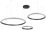 Φωτιστικό Οροφής Diamond Trio 61144 Led 120W Φ40-60-80cm Black GloboStar Αλουμίνιο