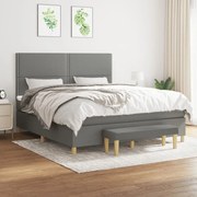 vidaXL Κρεβάτι Boxspring με Στρώμα Σκούρο Γκρι 160x200 εκ Υφασμάτινο