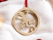 Σετ των 3 Intra απο ξύλο plywood 3mm-4mm πάχος – Χριστουγεννιάτικο στολίδι Lizard 30x30 cm INTRAVECTRY-MY545251