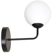 Απλίκα Φωτιστικό Τοίχου 1xE14 Ατσάλι και Γυαλί PREGOS Made in Poland Emibig-670/K1-Μαύρο-Λευκό 670/K1