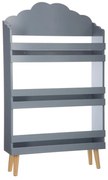 Βιβλιοθήκη παιδική Penzia γκρι mdf - πόδι φυσικό 58x18x100 εκ. 58x18x100 εκ.