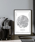 Πόστερ &amp;  Κάδρο Washington City Map PST129 21x30cm Εκτύπωση Πόστερ (χωρίς κάδρο)