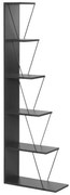 Βιβλιοθήκη mini Tars pakoworld  ανθρακί-μαύρο 50x22x150εκ