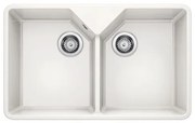 Blanco Villae Farmhouse White Glossy Υποκαθήμενος Κεραμικός Νεροχύτης Με 2 Γούρνες 79,4x49cm