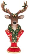 Χριστουγεννιάτικη Διακοσμητική Προτομή Ελαφιού 91097 21,5x13x39,5cm Multi