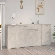 vidaXL Μπουφές Γκρι Σκυροδέματος 160 x 36 x 75 εκ. από Επεξ. Ξύλο