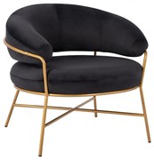 Πολυθρόνα TRUDI C8639.04 Μαύρο Βελούδο με Χρυσό Σκελετό 83x75x76Υ εκ. 83x75x76 εκ.