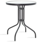 Τραπέζι Watson μέταλλο μαύρο-γυαλί Φ60x70εκ 60x60x70 εκ.