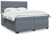 ΚΡΕΒΑΤΙ BOXSPRING ΜΕ ΣΤΡΩΜΑ ΣΚΟΥΡΟ ΓΚΡΙ 200X200 ΕΚ. ΒΕΛΟΥΔΙΝΟ 3291009