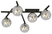 Φωτιστικό Οροφής 5xE14 Ατσάλι-Γυαλί Μαύρο SMART Made in Poland Emibig-1104/5-Ανθρακί 1104/5