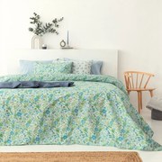 Σεντόνια FL6232 (Σετ 3τμχ) Green-Blue Palamaiki Μονό 170x260cm 100% Βαμβάκι