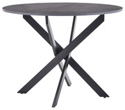 Intrahome Τραπέζι Dammero Intrahome mdf σε ανθρακί απόχρωση με πόδι μαύρο μέταλλο Φ100x75εκ | SKU: INTRAPA-212111190