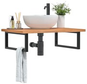 Ράφι Νιπτήρα Τοίχου από Ατσάλι / Μασίφ Ξύλο Οξιάς