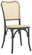 Καρέκλα στοιβαζόμενη Zozele φυσικό rattan pe-μαύρο toon wood 45x51x88εκ Υλικό: TOONWOOD - ROPE 263-000043