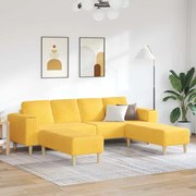 vidaXL Υφασμάτινος καναπές Απαλό Κίτρινο Βελούδο