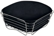Ψωμιέρα 90882 26x26x11cm Inox-Black Kesper Μέταλλο,Ύφασμα