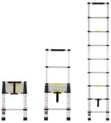VEVOR Telescoping Extension Ladder 8.5FT One-button Retraction 375 LBS Capacity