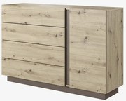 Lh-homefurniture Μπουφές Arco 4s Φυσικό Artisan + Γραφίτης 138,2x90,5x40cm 21-ARC_4s-1