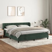 ΚΡΕΒΑΤΙ BOXSPRING ΜΕ ΣΤΡΩΜΑ ΣΚΟΥΡΟ ΠΡΑΣΙΝΟ 160X200ΕΚ. ΒΕΛΟΥΔΙΝΟ 3127682