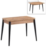 Τραπέζι Dolunay Megapap επεκτεινόμενο χρώμα atlantic pine - μαύρο 100x60(120x100)x79,5εκ.