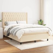 ΚΡΕΒΑΤΙ BOXSPRING ΜΕ ΣΤΡΩΜΑ ΚΡΕΜ 140X200 ΕΚ. ΥΦΑΣΜΑΤΙΝΟ 3131678