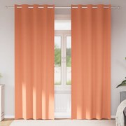 vidaXL Κουρτίνες με κουρτίνες 2 pcs Τερακότα 225 x 140 εκ. Πολυεστέρας