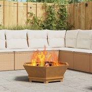 vidaXL Εστία Φωτιάς Εξαγωνική 75x75x28 εκ. Ανοξείδωτο Χάλυβα