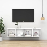 Έπιπλο Τηλεόρασης Κρεμαστό Λευκό 37x37x142,5 εκ. από Επεξ. Ξύλο 805489