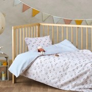 Παπλωματοθήκη Βρεφική Duviri (Σετ 2τμχ) Ciel-Grey Kentia 100x140cm 100% Βαμβάκι
