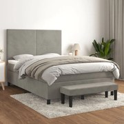 ΚΡΕΒΑΤΙ BOXSPRING ΜΕ ΣΤΡΩΜΑ ΑΝΟΙΧΤΟ ΓΚΡΙ 140X200 ΕΚ. ΒΕΛΟΥΔΙΝΟ 3137725