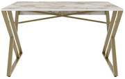 Γραφείο Gyza 322RTC1304 120x60x75cm Marble Effect White-Gold