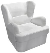 Πολυθρόνα Regalo pakoworld βελούδο σε λευκή απόχρωση 75x88x85εκ